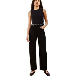 EVERLANE Way-High Jean High-Rise Straight Crop Pant Coal Black Size 25